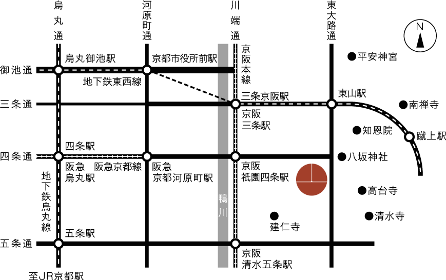 漢字ミュージアム周辺の地図